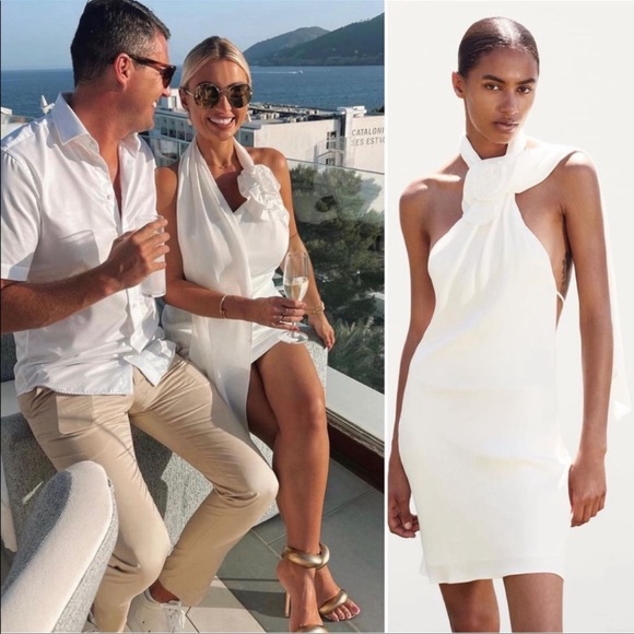 ZARA SATIN EFFECT DRESS - Picture 10 of 15